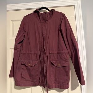 Burgundy Hooded Jacket